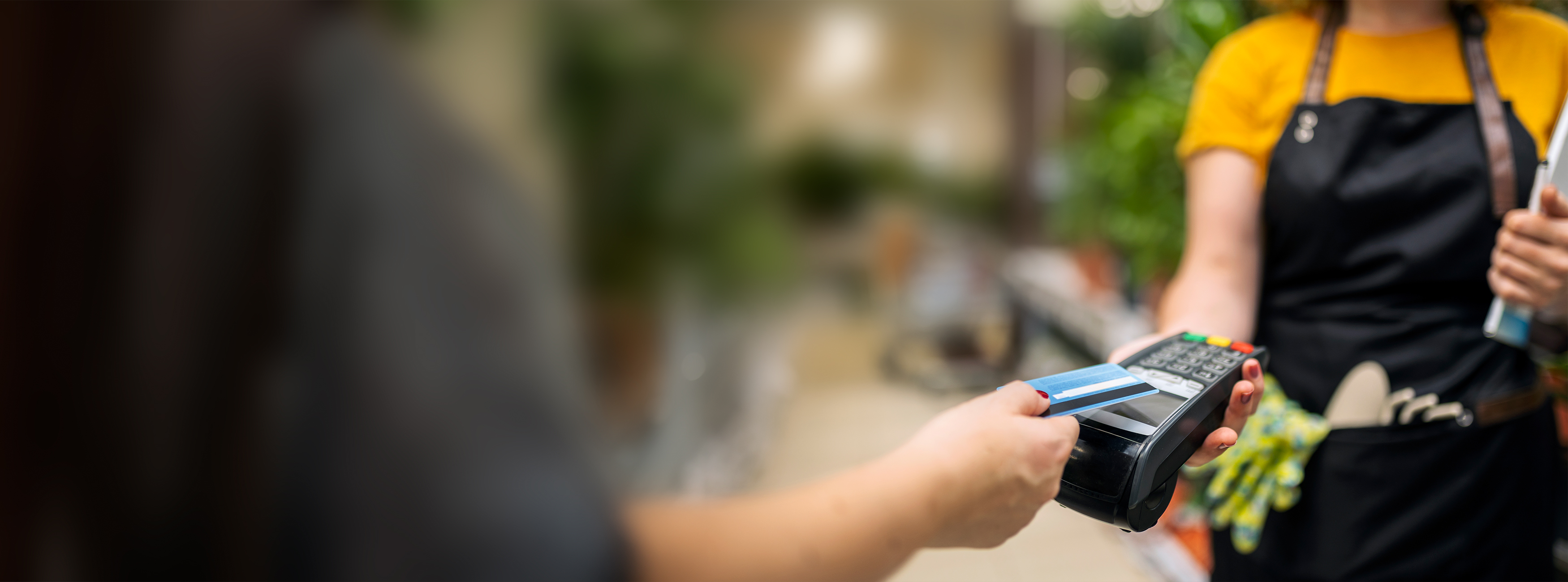 Person shopping with discounts